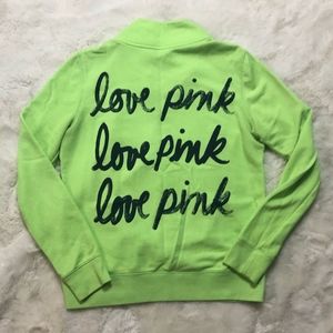 PINK Neon Green 1/4 zip pullover